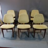 A set of 6 G-plan teak dining chairs with original upholstery