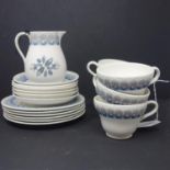 A Wedgwood tea service for six with Persephone pattern designed by Eric Ravilious