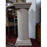 A pink Post Modern decorative pedestal column, H.123 W. 38 cm