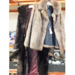 A VINTAGE CONEY FUR JACKET TOGETHER WITH A FUR COAT