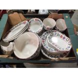 A TRAY OF ADAMS OLD COLONIAL PATTERN DINNERWARE