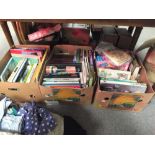 THREE TRAYS OF ASSORTED BOOKS AND ANNUALS ETC.