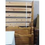 A HONEY PINE DOUBLE BED FRAME