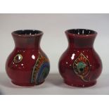 TWO SMALL ANITA HARRIS ART POTTERY VASES