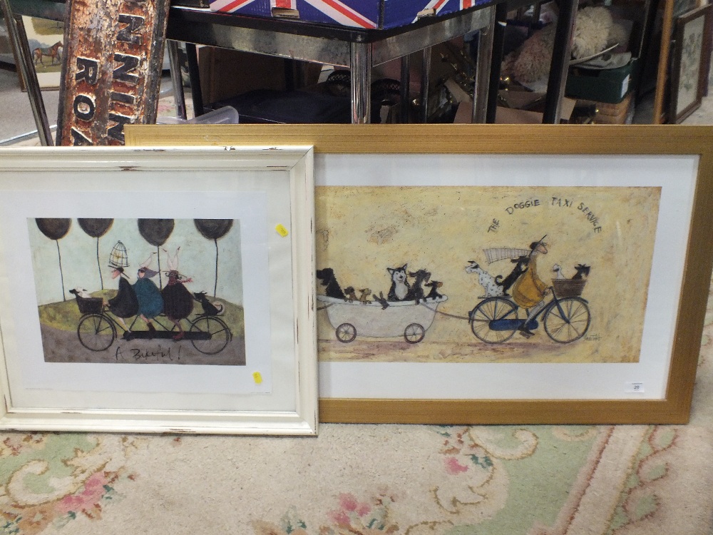 TWO MODERN FRAMED AND GLAZED SAM TOFT PRINTS