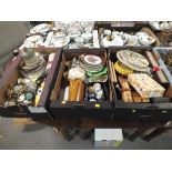 THREE TRAYS OF ASSORTED CERAMICS ETC. TO INCLUDE HORNSEA, WEDGWOOD ETC.