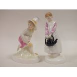 TWO ROYAL DOULTON NURSERY RHYMES COLLECTION FIGURES 'POLLY PUT THE KETTLE ON' AND 'TOMTOM THE PIPERS