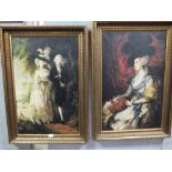 TWO GILT FRAMED OIL ON CANVASES DEPICTING FIGURES IN CLASSICAL DRESS