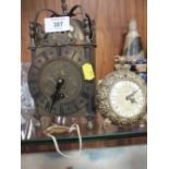 A VINTAGE SMITHS MANTEL CLOCK TOGETHER WITH ANOTHER