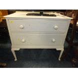 A SHABBY CHIC PAINTED TWO DRAWER CHEST