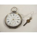 A VINTAGE SILVER J G GRAVES POCKET WATCH