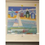 A MODERN FRAMED AND GLAZED G WISHART PRINT