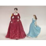 A COALPORT LA DIVINA TOGETHER WITH A ROYAL WORCESTER VICTORIA FIGURE