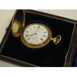 A VINTAGE WALTHAM GOLD PLATED FULL HUNTER POCKET WATCH