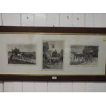 OAK FRAMED THREE IN ONE FRAME GOODWIN KILBURNE COACHING PRINTS