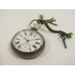 AN ANTIQUE HALLMARKED SILVER POCKET WATCH