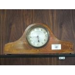 A FRENCH INLAID MAHOGANY MANTLE CLOCK