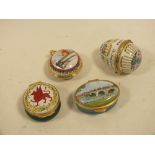 THREE ASSORTED BILSTON AND BATTERSEA HALCYON DAYS ENAMELS TOGETHER WITH A WINNIE THE POOH EXAMPLE