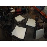 FOUR FOLDABLE METAL CHAIRS WITH CUSHIONS