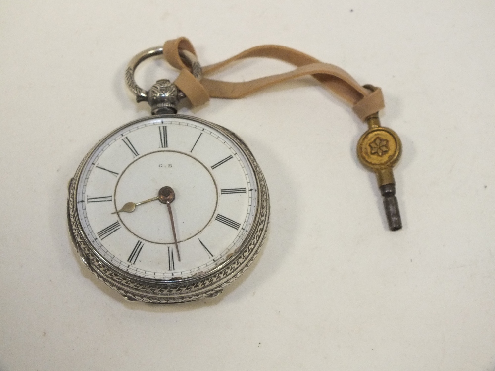 AN ANTIQUE SILVER FUSEE POCKET WATCH