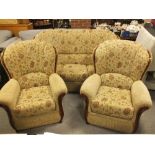 AN UPHOLSTERED THREE PIECE SUITE