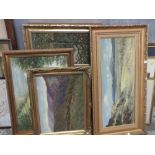 A COLLECTION OF SEVEN HENRY E FOSTER OIL PAINTINGS DEPICTING LANDSCAPES ETC