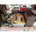 A QUANTITY OF VINTAGE ELECTRICALS ETC. TO INCLUDE VINTAGE TELEPHONES, RADIOS ETC.