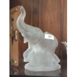 A FROSTED GLASS ELEPHANT FIGURE