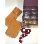 A QUANTITY OF COSTUME JEWELLERY ETC