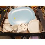 A TRAY OF RETRO POOLE DINNERWARE