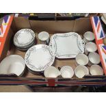 A TRAY OF ART DECO BLACK AND WHITE SHELLEY CHINA RD 674953