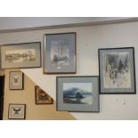 THREE ASSORTED FRAMED AND GLAZED WATERCOLOURS TO INCLUDE ROY BARBER TOGETHER WITH AN IMPRESSIONIST