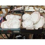 TWO TRAYS OF COALPORT MONTDORE DINNERWARE TO INCLUDE TUREENS