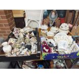 TWO TRAYS OF CERAMIC FIGURES TO INCLUDE LILLIPUT LANE ETC. TOGETHER WITH TWO TRAYS OF ASSORTED