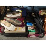 A QUANTITY OF LADIES SHOES AND BAGS ETC.