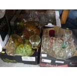 THREE TRAYS OF ASSORTED GLASSWARE