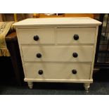A PAINTED PINE FOUR DRAWER CHEST W 87 CM