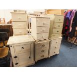 TEN ASSORTED SHABBY CHIC BEDSIDE CHESTS AND A STAND (10)
