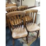 FOUR ANTIQUE KITCHEN CHAIRS