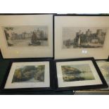 A PAIR OF SIGNED ETCHINGS BY HENRY G WALKER & TWO OTHERS (4)