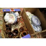 TWO TRAYS OF ASSORTED CERAMICS TO INCLUDE AYNSLEY AND WEDGWOOD