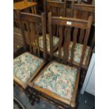 A SET OF FOUR OAK DINING CHAIRS CIRCA 1930