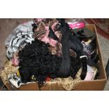 TWO BOXES OF LADIES HANDBAGS, BELTS AND ACCESSORIES ETC