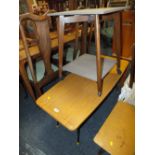 A 'SPUTNIK' TYPE FOLDING TABLE AND AN OCCASIONAL TABLE (2)