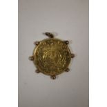 A GOLD 1898 1 POND COIN CONVERTED INTO A PENDANT