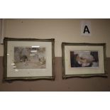 TWO FRAMED AND GLAZED LIMITED RUSSELL FLINT PRINTS NUMBERS 24/650 AND 41/750