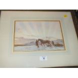 A FRAMED AND GLAZED WATERCOLOUR BY MAY FURNESS ENTITLED 'THE SLEDGE'