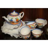 AN ART DECO PARROT PATTERN PART TEA SET