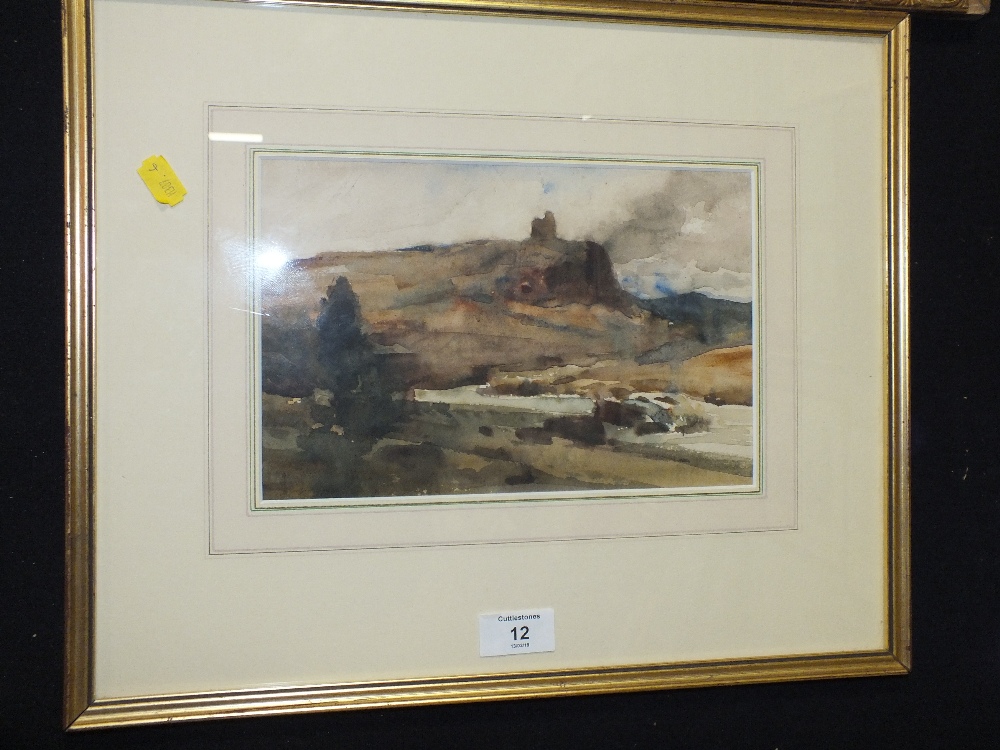 ATTRIBUTED TO DUDLEY HARDY (1865-1922). Bleak landscape, watercolour, gilt framed and glazed, 16.5 x