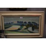 AN IMPRESSIONIST LANDSCAPE OIL ON BOARD SIGNED LOWER LEFT